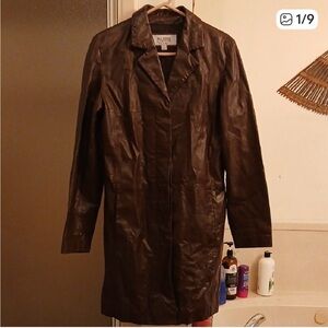 NEW! Wilsons Leather‎ Dark Brown Long Jacket. Sz.L